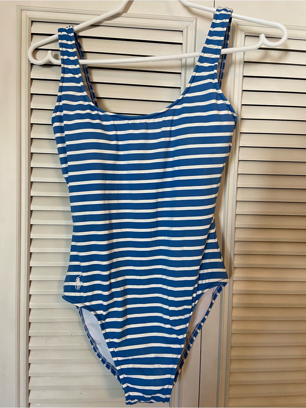 Ralph Lauren Blue and White Stripe One-Piece Swimsuit